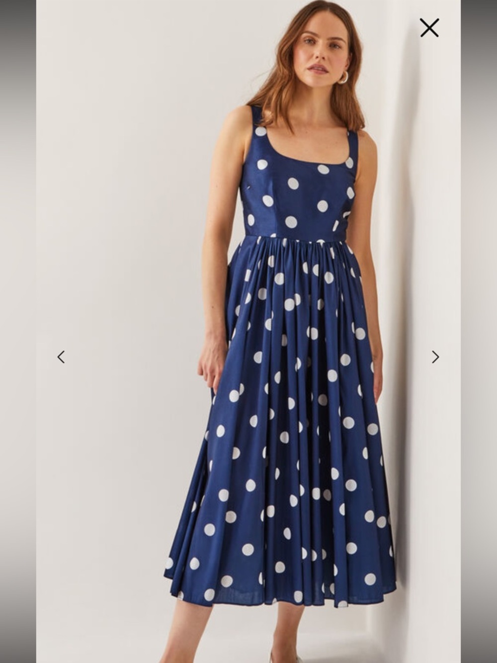 Monsoon Sicily Spot Midi Dress size US6/UK10